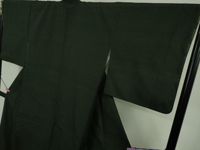 平和屋本店●希少 士乎路紬 手引眞綿紬糸 色無地 百入茶色 証紙付き 逸品 未使用 DZAB4994kh6