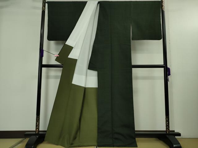 平和屋本店●希少 士乎路紬 手引眞綿紬糸 色無地 百入茶色 証紙付き 逸品 未使用 DZAB4994kh6