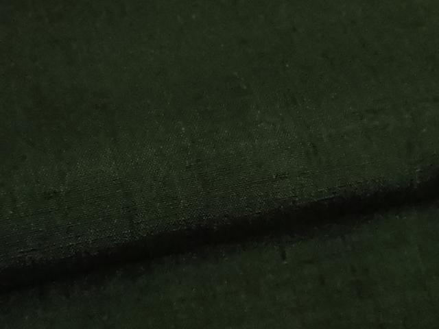 平和屋本店●希少 士乎路紬 手引眞綿紬糸 色無地 百入茶色 証紙付き 逸品 未使用 DZAB4994kh6