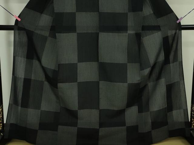 平和屋本店*極上 夏物 結城紬 夏結城 100亀甲 市松文様 逸品 DZAB4996kh6