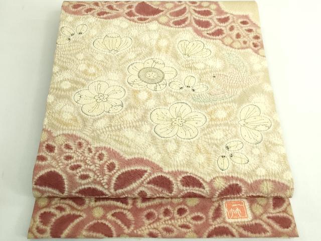 平和屋本店●極上 初代 久保田一竹 太鼓柄袋帯 辻が花 花鳥文 逸品 DZAB5001kh6