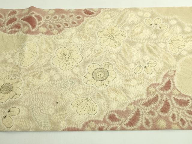 平和屋本店●極上 初代 久保田一竹 太鼓柄袋帯 辻が花 花鳥文 逸品 DZAB5001kh6