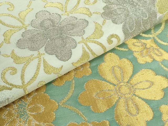 平和屋着物●極上 西陣 川島織物 六通柄 本袋帯 雪輪花唐草 プラチナ 逸品 DZAB5005kh6