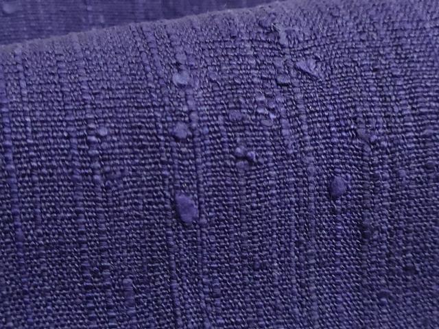 平和屋本店●極上 浦野理一 経節紬 つけ帯 ディープロイヤルパープ色地 逸品 DZAB5016kh6