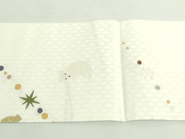 平和屋着物●極上 九寸名古屋帯 熊 雪華 逸品 DZAB5020kh6