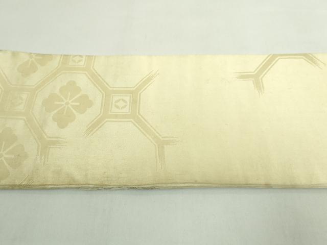 平和屋着物●極上 アンティーク 大正ロマン 九寸名古屋帯 総手刺繍 雪持ち松 雀 金銀糸 逸品 DZAB5023kh6