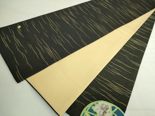 平和屋着物●極上 太鼓柄袋帯 作家物 希少柄 地球儀 黒地 金糸 逸品 DZAB5030kh6