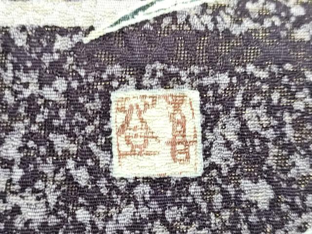 平和屋着物●極上 人間国宝・羽田登喜男 太鼓柄袋帯 鴛鴦花文 金銀彩 金通し地 逸品 DZAB5038kh6