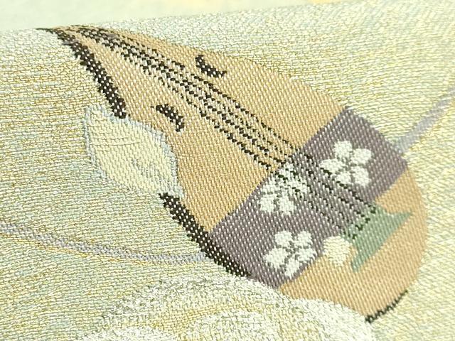 平和屋本店●極上 世界的友禅作家 千地泰弘 太鼓柄袋帯 日輪飛天之図 金銀糸 逸品 DZAB5051kh6