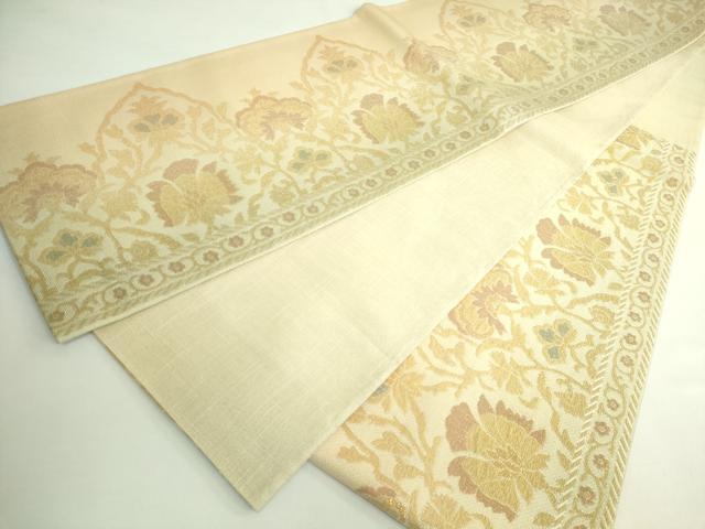 平和屋着物●極上 しょうざん謹製 六通柄袋帯 花唐草 金糸 逸品 DZAB5061kh6
