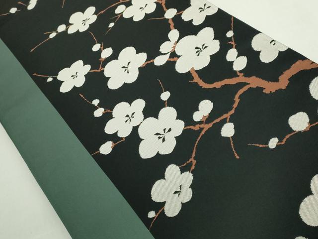平和屋着物●極上 世界的人形師 辻村寿三郎 ジュサブロー 六通柄袋帯 枝梅 黒地 逸品 DZAB5064kh6