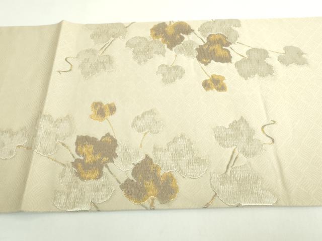 平和屋着物●極上 西陣の名門 加納幸謹製 太鼓柄袋帯 唐織 蔦の葉文 金糸 逸品 DZAB5066kh6