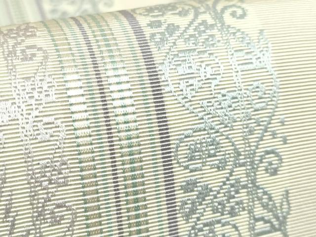 平和屋着物●極上 本場筑前博多織 八寸名古屋帯 草花間道 逸品 DZAB5078kh6