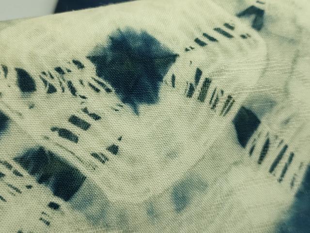平和屋本店*希少 夏物 人間国宝 千葉あやの 重要無形文化財 正藍冷染 九寸名古屋帯 笹文紗 麻 逸品 DZAB5088kh6