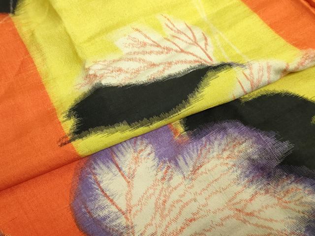 平和屋本店●アンティーク 大正ロマン 長襦袢 袷 南天蔦の葉 逸品 DZAB5096kh6