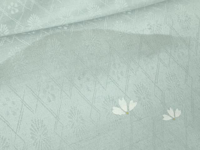 平和屋着物●極上 染色作家 長谷川忠義 小紋 舞花弁 かすみ山文 淡藤色地 金彩 逸品 未使用 DZAB5112kh6