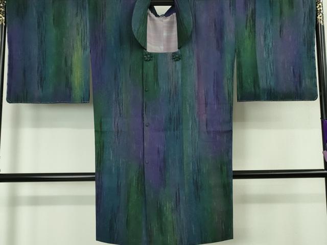 平和屋着物∞極上 和装コート 道行コート ロング丈 暈し染め 逸品 未使用 DZAB5117kh6