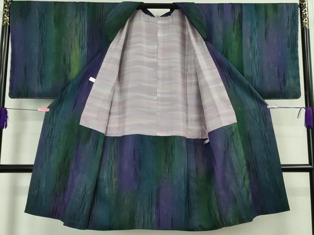 平和屋着物∞極上 和装コート 道行コート ロング丈 暈し染め 逸品 未使用 DZAB5117kh6