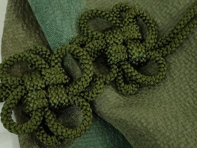 平和屋着物∞極上 道中着 ロング丈 菊斜線文 逸品 未使用 DZAB5126kh6