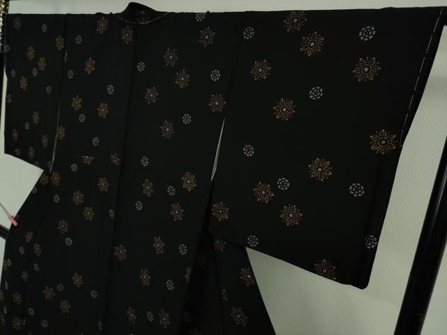 平和屋着物●極上 十日町友禅作家 阿部佳雪 訪問着 雪華 黒地 逸品 未使用 DZAB5136kh6