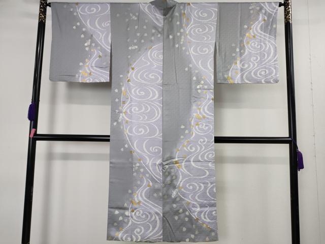平和屋着物∞極上 道中着 ロング丈 流水舞花弁 暈し染め 金銀彩 鈴乃屋扱い 逸品 DZAB5140kh6