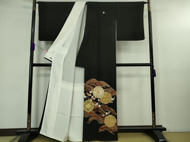 平和屋本店●極上 創業460年・千總 黒留袖 駒刺繍 花丸松文 金彩 高島屋扱い 逸品 未使用 DZAB5150kh6