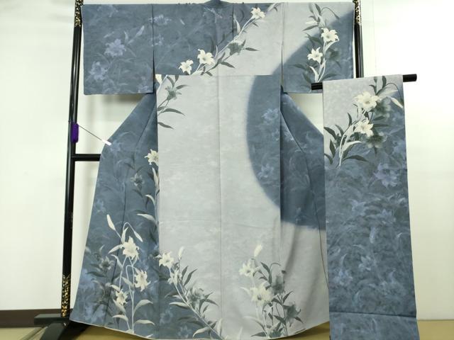 平和屋本店●極上 訪問着・袋帯セット 百合 暈し染め 金彩 逸品 DZAB5153kh6
