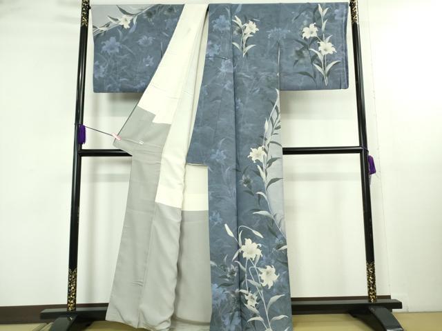 平和屋本店●極上 訪問着・袋帯セット 百合 暈し染め 金彩 逸品 DZAB5153kh6