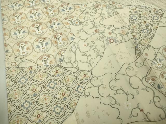 平和屋本店●極上 中国三大刺繍 スワトウ刺繍 汕頭刺繍 総刺繍 訪問着 切嵌花鳥文 蒸栗色地 暈し染め 金糸 逸品 DZAB5167kh6