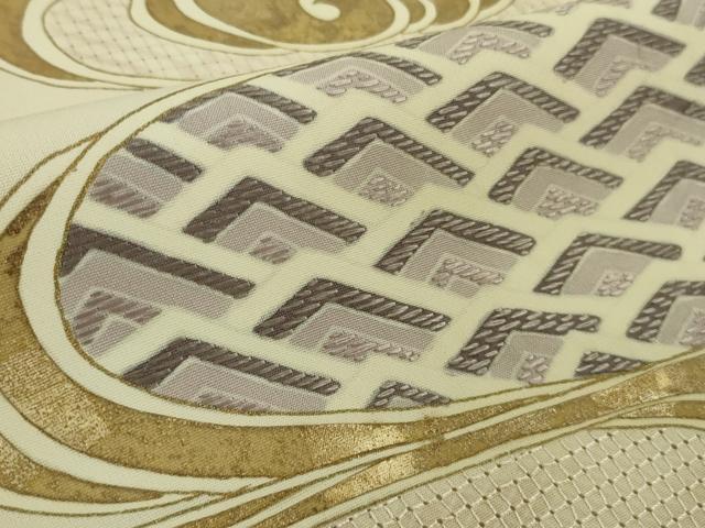 平和屋本店●極上 中国三大刺繍 スワトウ刺繍 汕頭刺繍 訪問着 流水文 鳥の子色地 金彩 逸品 DZAB5169kh6