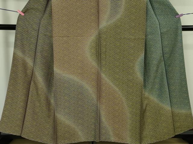 平和屋着物●極上 黄金糸 訪問着 お召地 霞文 暈し染め 逸品 DZAB5173kh6