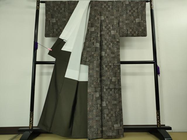 平和屋着物●極上 本場大島紬 9マルキ 名物裂色紙文 逸品 DZAB5177kh6