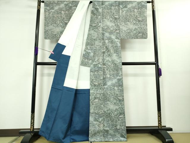 平和屋本店●極上 白泥染の第一人者・絣の魔術師 恵積五郎 本場大島紬 恵大島織物謹製 白大島 白恵泥 総絣 証紙付 逸品 未使用 DZAB5180kh6