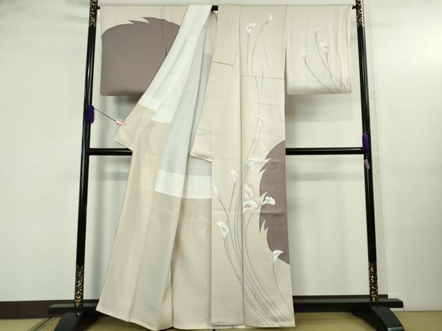 平和屋本店●極上 訪問着 カラー 鴇浅葱色地 逸品 DZAB5195kh6