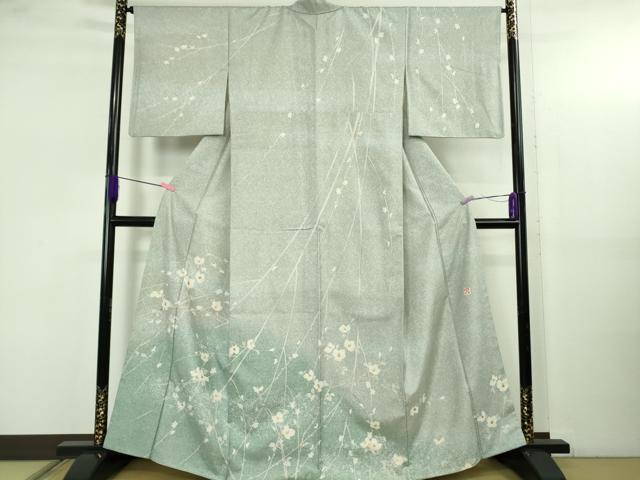 平和屋着物●極上 石川県指定無形文化財 牛首紬 白山工房 手織り 訪問着 草花文 金彩 逸品 DZAB5199kh6