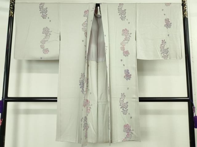 平和屋本店∞極上 長羽織 薔薇 バラ 白花色地 逸品 DZAB5212kh6