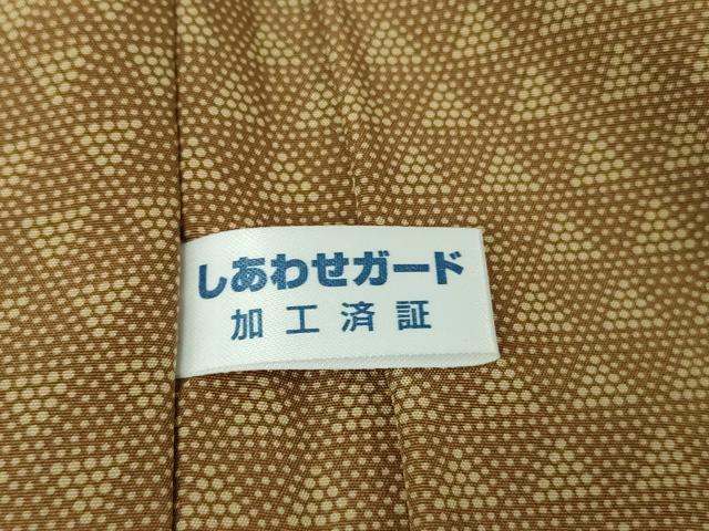 平和屋着物∞極上 長羽織 印傳 草花文 黒地 羽織紐付き 逸品 DZAB5214kh6