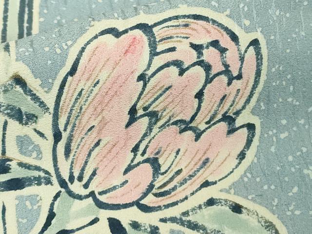 平和屋本店●極上 人間国宝 森口華弘 蒔糊友禅 蒔糊散らし 訪問着 枝花文 金糸 逸品 DZAB5221kh6