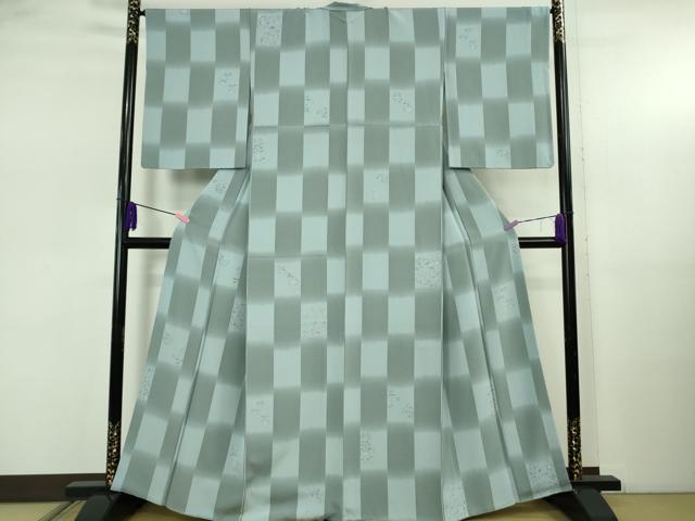 平和屋本店●極上 京都の和装業の老舗一門 千切屋 小紋 市松草花文 羽衣染 伊勢丹扱い 反端付き 逸品 DZAB5224kh6