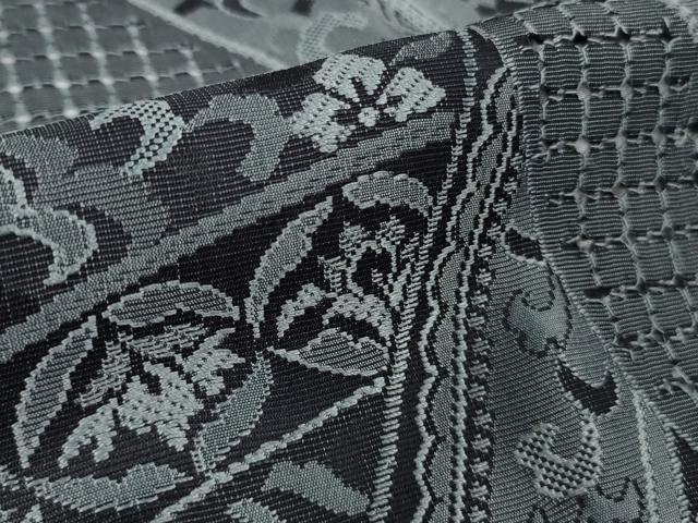平和屋本店●極上 中国三大刺繍 スワトウ刺繍 汕頭刺繍 小紋 お召地 名物裂草花文 やまと金ラベル 逸品 未使用 DZAB5239kh6
