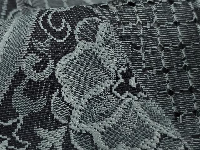 平和屋本店●極上 中国三大刺繍 スワトウ刺繍 汕頭刺繍 小紋 お召地 名物裂草花文 やまと金ラベル 逸品 未使用 DZAB5239kh6
