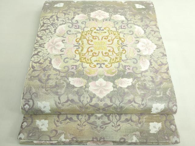 平和屋着物●極上 六通柄袋帯 唐織 正倉院花文 金糸 逸品 DZAB5269kh6