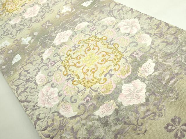 平和屋着物●極上 六通柄袋帯 唐織 正倉院花文 金糸 逸品 DZAB5269kh6