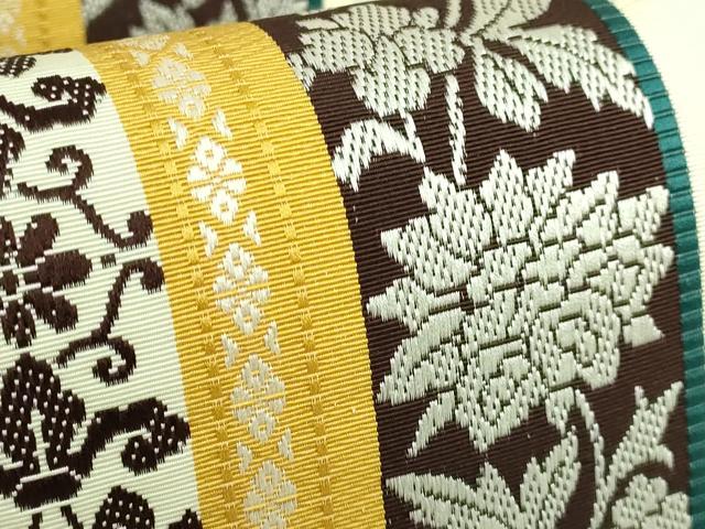 平和屋着物●極上 本場筑前博多織 八寸名古屋帯 博多絢爛 井上織物 博多金ラベル 証紙付き 逸品 DZAB5276kh6