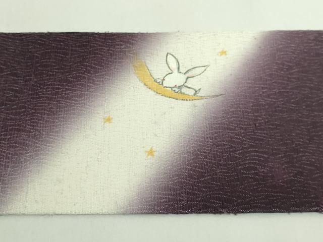 平和屋着物●極上 九寸名古屋帯 手描き 兎 楽器 音符 逸品 DZAB5278kh6