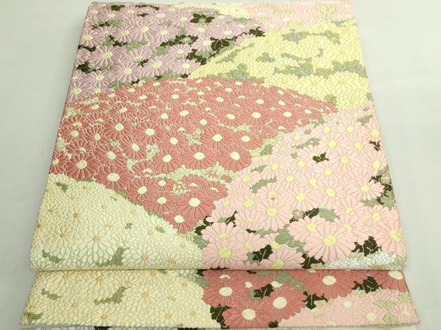 平和屋着物●極上 山口美術織物 皇室 伊勢神宮御用 西陣織 六通柄袋帯 唐織 菊御苑文 逸品 DZAB5298kh6