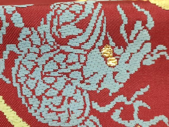 平和屋着物●最高級 龍村平蔵製 六通柄 本袋帯 奈良蜀紅錦 金糸 逸品 DZAB5301kh6