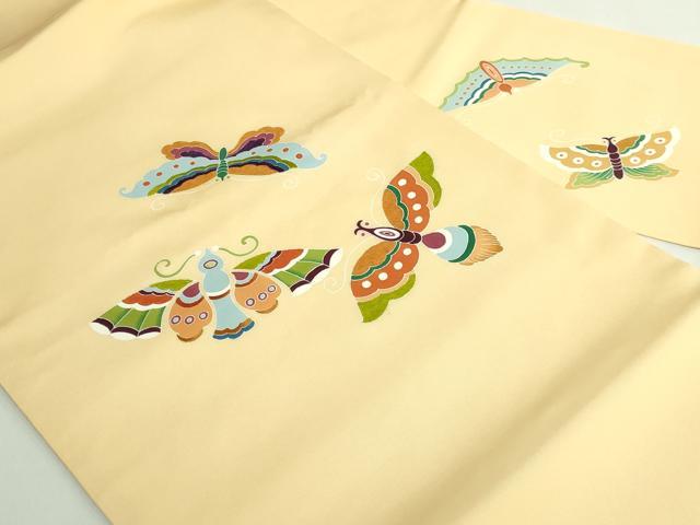 平和屋着物●極上 塩瀬 九寸名古屋帯 刺繍 舞蝶文 逸品 DZAB5305kh6