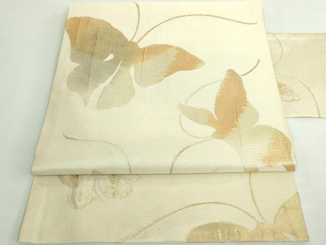 平和屋着物●極上 洛風林 工芸帯地 九寸名古屋帯 舞蝶文 金糸 逸品 DZAB5329kh6