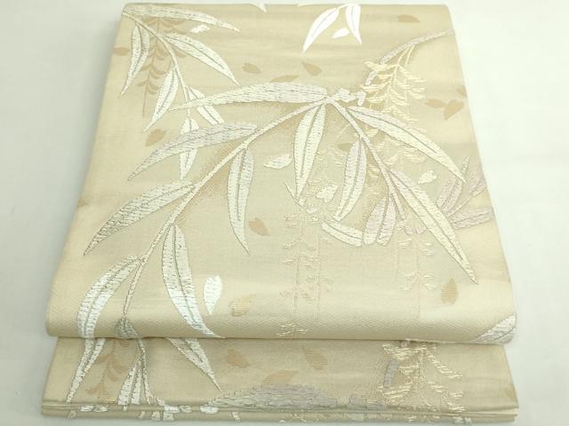 平和屋着物●極上 西陣の名門 加納幸謹製 六通柄袋帯 唐織 枝垂れ柳 金糸 逸品 DZAB5339kh6